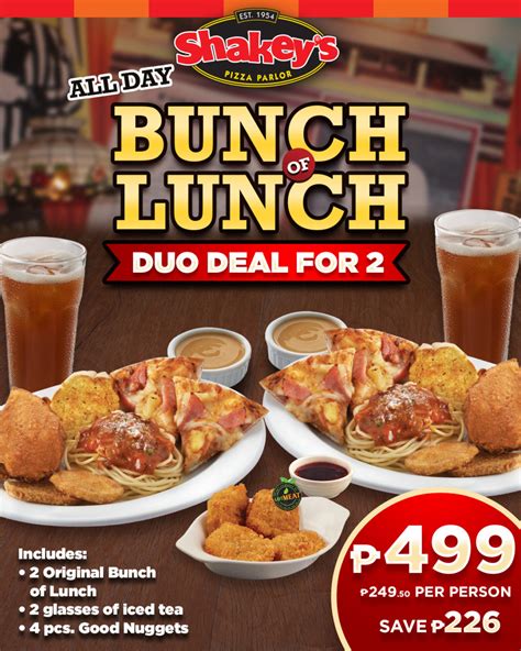 bunch of lunch shakey's philippines.